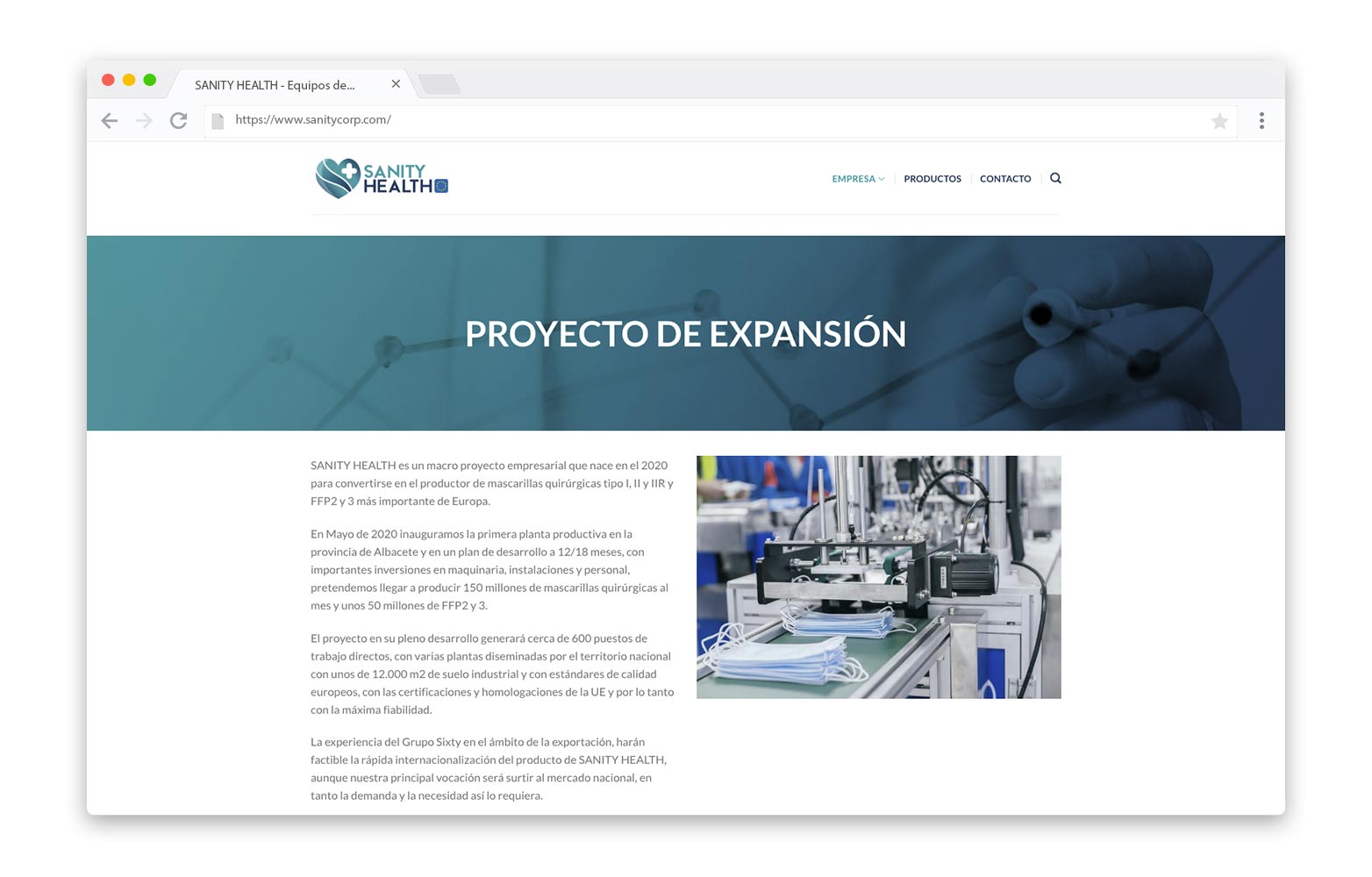 SANITY HEALTH - Diseño Web - alQuimia Publicidad - Valladolid