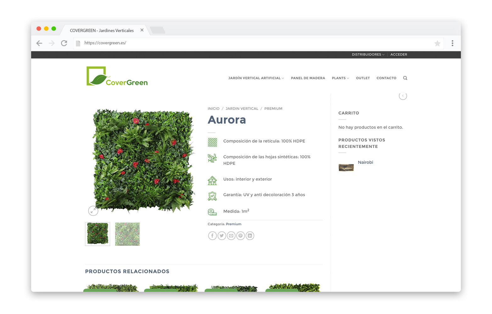 COVERGREEN - Diseño Web - alQuimia Publicidad - Valladolid