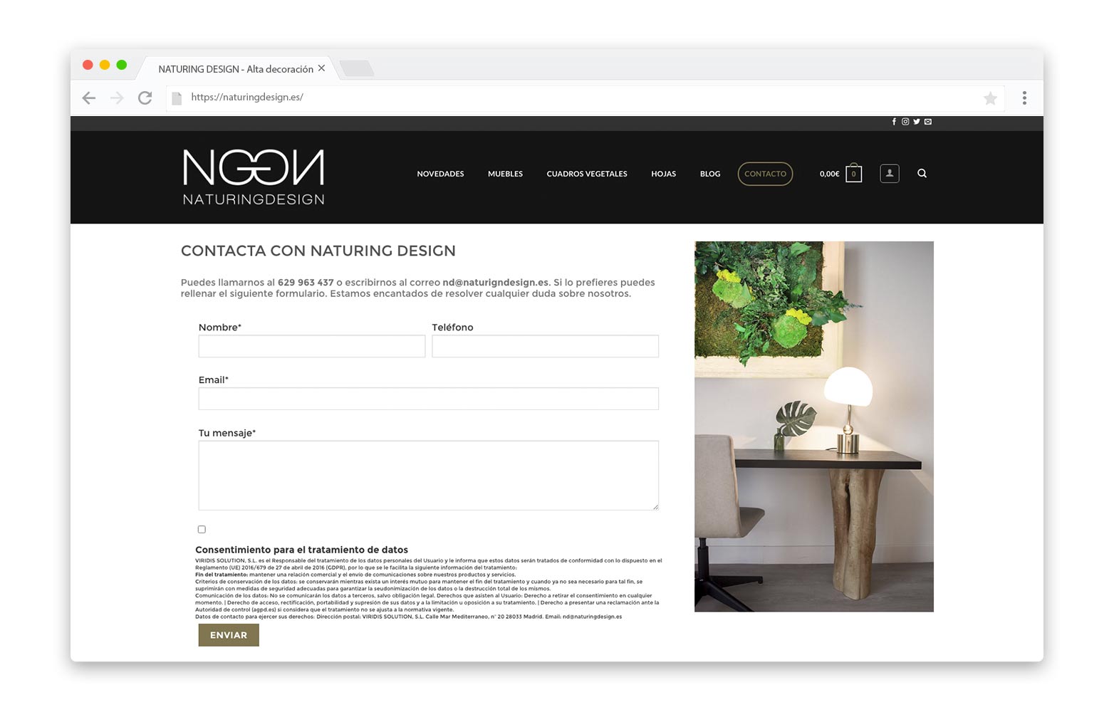 NATURING DESIGN - Diseño Web - alQuimia Publicidad - Valladolid