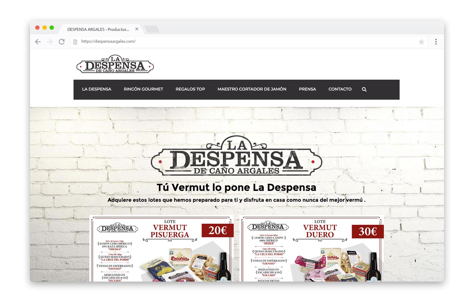 DESPENSA DE CAÑO ARGALES - Diseño Web - alQuimia Publicidad - Valladolid
