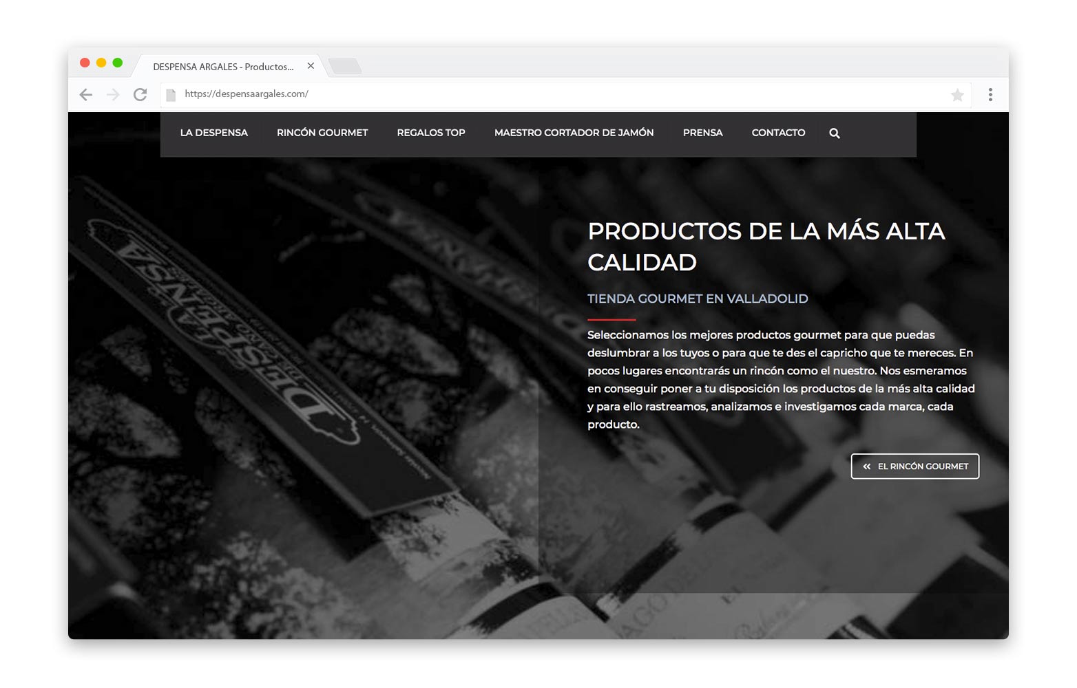 DESPENSA DE CAÑO ARGALES - Diseño Web - alQuimia Publicidad - Valladolid